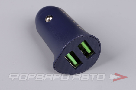 Устройство зарядное в прикуриватель + кабель Micro ,синий,2 USB HOCO Z39