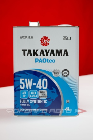 Купить Масло моторное 5W40 4л, PAOTEC A3/B4 SP металл (с) TAKAYAMA 6056060