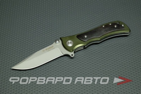 Купить Нож складной "ПРЕМИУМ СЛЕДОПЫТ" металл. рукоятка с деревянными вставками 200мм/ лезвие 95мм ЗУБР 