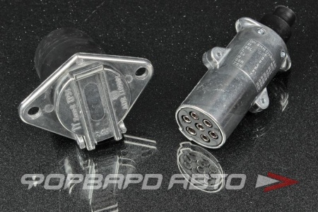 Купить Разъём фаркопа(вилка+розетка) 12В мет. 7 контактов ПАСКЕР 63206 б