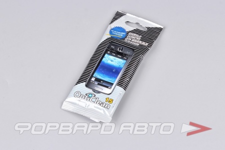 Купить Салфетки влажные 19,5х10 см  OPTICLEAN для мобильных телефонов с антистатиком (15шт) TOP GEAR 48176