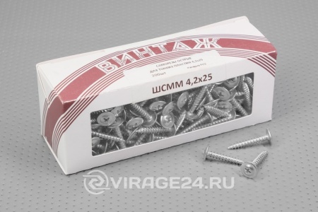Купить Саморез ШСММ 4,2*25 с пресс-шайбой острый цинк (200 шт.) фасовка Винтаж 