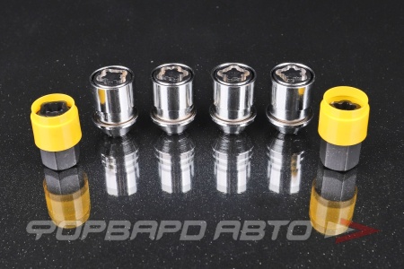 Купить Секретки для колес гайки 12*1,5*36, конус, тройной никель-хром, вращающееся кольцо, два ключа (19), FORD Save Car AF(SL)