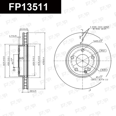 Диск тормозной FAP FP13511