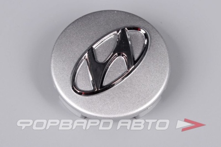 Купить Колпачок ступицы для литых дисков Hyundai, D58/61мм, Silver+3D хром лого <> HY-02
