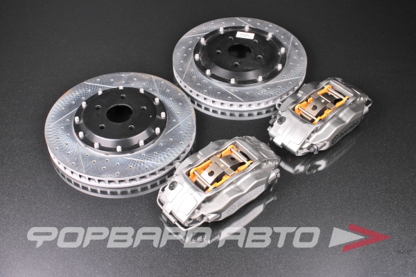 Комплект тормозной системы R18 Toyota Camry VX70 (суппорта + диски + колодки + шланги) BREMBO STYLE 