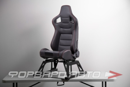 Купить Сиденье спортивное - регулируемое "полуковш" + салазки, CS STYLE, синтетическая кожа, ЛЕВОЕ RECARO STYLE JBR1041 Black