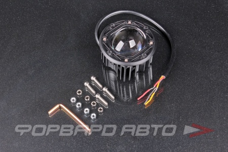 Купить Фара светодиодная 12V/24V 15W 6000К/3000К, 2 диода,дальний свет, 76*76*55мм круглая SKYWAY S07201128