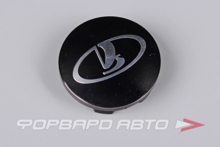 Купить Колпачок ступицы для литых дисков LADA, D52/57мм, h4-10мм, Black/хром лого, <> LADA, 51/56
