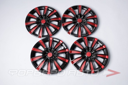 Купить Колпак колесный R14" Торнадо, микс черно-бордовый, к-т 4шт АКС LW1450