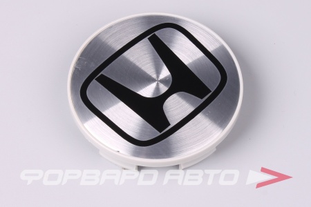 Купить Колпачок ступицы для литых дисков Honda, D65/69мм, h11.3-14.8mm Silver/Logo Black матовый <> HD-10