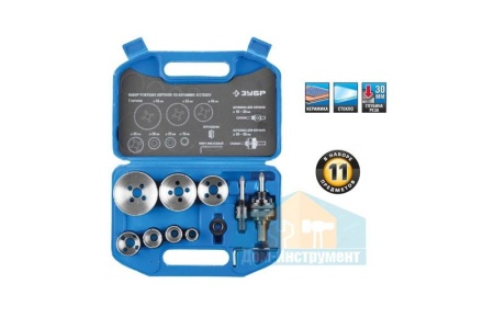 Купить Коронки по керамике 19,25 28,35,45,55,65мм, алмазные, с оснасткой, переходник 7 предм. "ЭКСПЕРТ" ЗУБР 29870-Н7