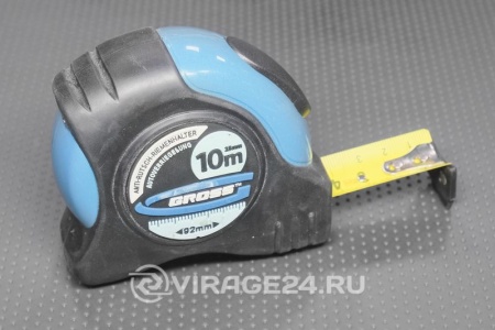 Купить Рулетка 10м*25мм.  "Schlagfest" магнит/ обрезин. зацеп (2-х сторон. шкала) нейлон. покрыт. GROSS 31115