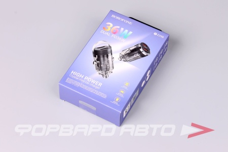 Купить Устройство зарядное в прикуриватель PD36W (2C), цвет черный BOROFONE BZ29B
