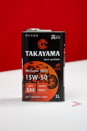 Купить Масло моторное 15W50 1л, 4T Mototec 5000 SM MA-2 (п/с) TAKAYAMA 605574
