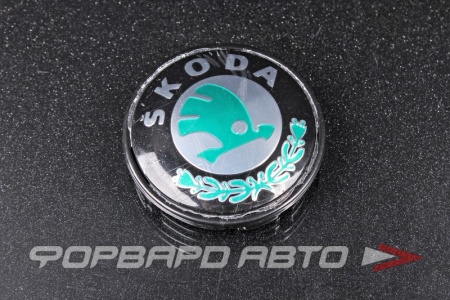 Купить Колпачок ступицы для литых дисков Skoda, D52/56мм, Black/Green <> Skoda, 51,5-53/56