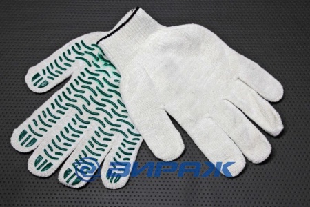 Купить Перчатки х/б с ПВХ Волна 5нитей класс 10 <> 