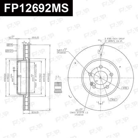 Купить Диск тормозной FAP FP12692MS