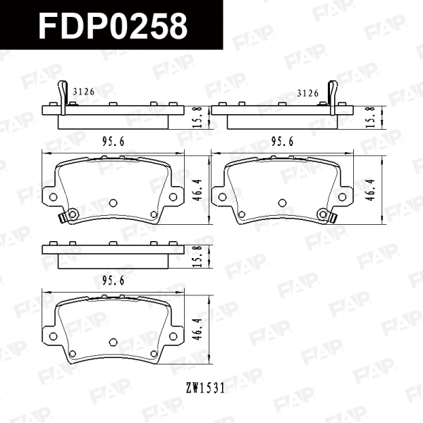 Колодки тормозные FAP FDP0258