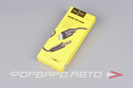 Купить Кабель AUX iPhone (lightning)-3,5мм, 1м  Аудиосоединитель HOCO UPA13
