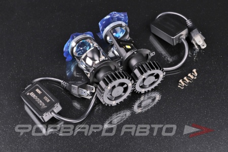 Купить Cветодиодные мини-линзы головного света H4 9-16V  35/45W, с вентилятором AOZOOM 