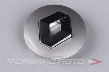 Купить Колпачок ступицы для литых дисков Renaut, D51/57мм, h6mm, Silver+3D хром лого <> RN-02