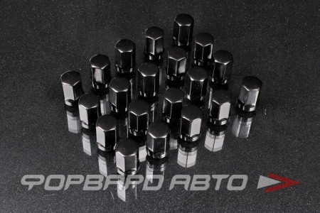 Купить Гайки колесные 12*1,25*35 20шт ключ 19, черные Save Car N087_12х1,25_Black