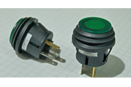 Купить Выключатель кнопка герметичная d=20 мм (с фиксацией и  индикацией)  03000132