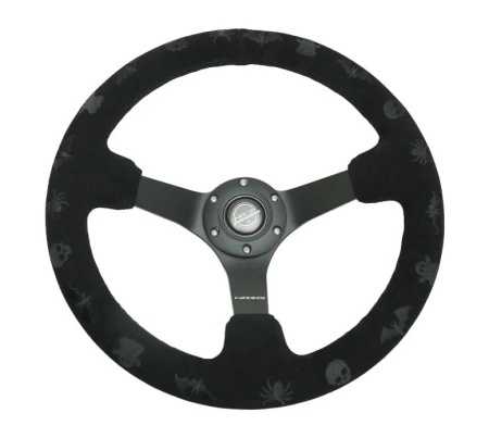 Купить Руль 350 мм, большой вылет, замша, черная нить (усиленный) SPOOKY NRG RST-036MB-SPOOKY