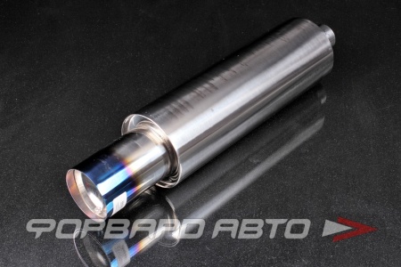 Купить Глушитель Вход = 51 мм Выход = 90 мм Длина = 600 мм D = 130 мм (с "флейтой") TORINO AUTO HJ-A119BL