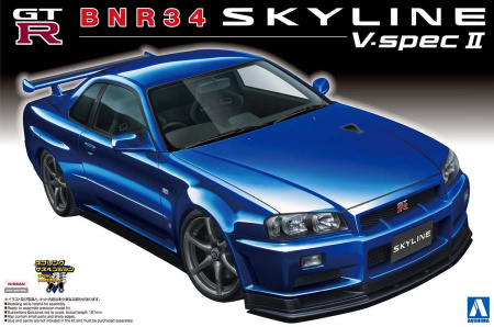 Сборная модель Nissan Skyline GT-R R34, V-spec II, '02 AOSHIMA 05858