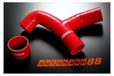 Купить Патрубки интеркулера силиконовые Y pipe Subaru Impreza GC8 96-00 красные (2 шт) AUTOBAHN88 