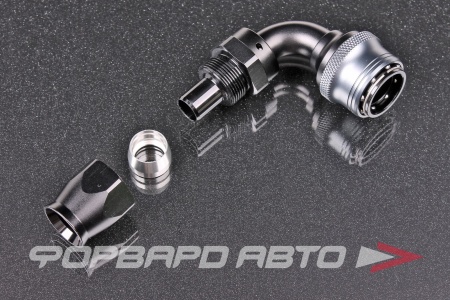 Купить Фитинг AN10 90°, под шланг тефлоновый PTFE, быстросъемный (quick release) "мама" (female) AB88 