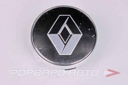 Купить Колпачок ступицы для литых дисков Renault, D56/60мм, Black/silver+хром ободок NOVA-PRO Renault, 60/57