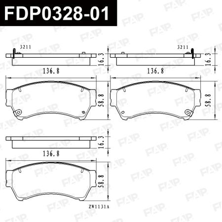 Купить Колодки тормозные FAP FDP0328-01