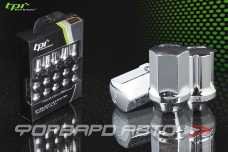 Купить Гайки колесные 12*1,25*35 конус, 16 шт. и 4 секретки, сталь, хромированные TPI XP40-2514-44FH/HT