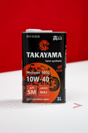 Купить Масло моторное 10W40 1л, 4T Mototec 5000 SM MA-2 (с) TAKAYAMA 6056099