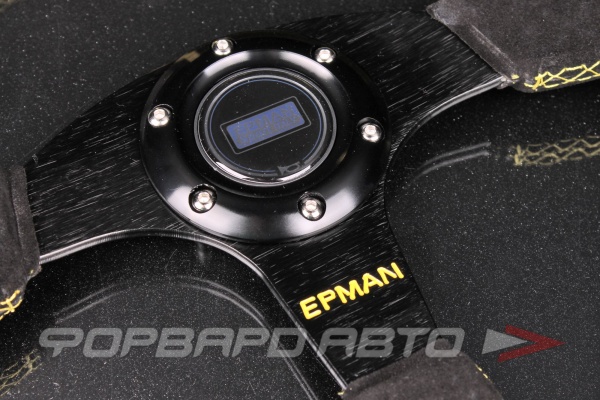 Руль 355 мм, нулевой вылет, замша, желтая нить EPMAN EP-FXP9988Y
