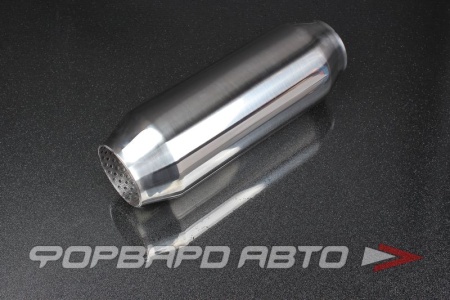 Купить Резонатор универсальный вход/выход = 76 мм, D корпуса = 103 мм, длина = 300 мм (нержавейка, полированная) AUTOBAHN88 