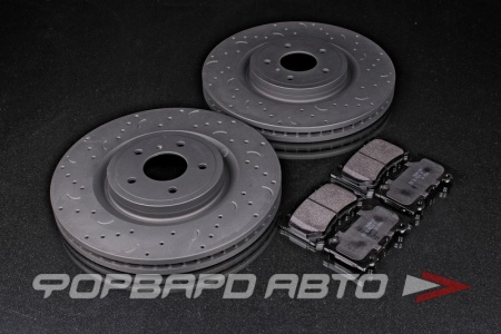 Купить Комплект колодки + диски INFINITI FX50, Q50, Q60, Q70, передняя ось, тормозные диски HAWK + тормозные колодки HAWK PC HAWK HKC4971.601Z