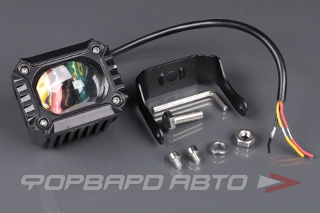 Купить Фара светодиодная 12V/24V 15W 6000K/3000К, 2 диода, 68*56*52 мм прямоугольная SKYWAY S07201130