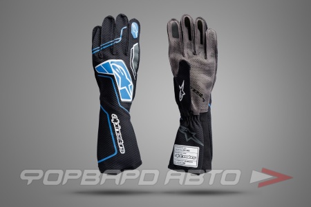 Купить Перчатки (FIA) TECH-1 KX v4 перчатки, для автоспорта (черный, голубой) ALPINESTARS 