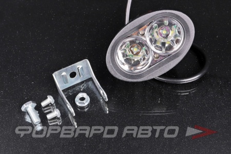 Купить Фара светодиодная 12V/24V 20W 6000К, 2 диода дальний свет, 95*60*70 мм овальная SKYWAY S07201050
