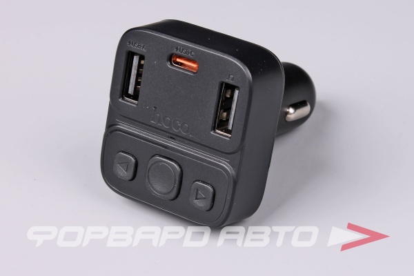 Модулятор MP3 + FM трансмиттер с bluetooth,  (1C1A), TF card, цвет черный HOCO E87