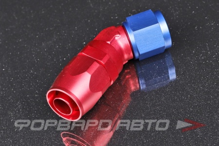 Купить Фитинг AN10 45°, под шланг AN, усиленный, красно-синий AB88 