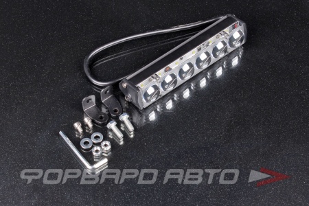 Купить Фара светодиодная 12V/24V 18W, 6 диодов дальний, 175*30*45 мм прямоугольная SKYWAY S07201073