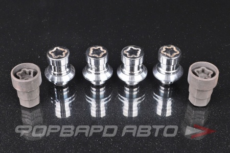 Купить Секретки для колес гайки 12*1,25*37 мм, пресшайба, вращающееся кольцо, закрытый, тройной никель/хром, ключ 19-21 мм ВЕКТОР 763844F2