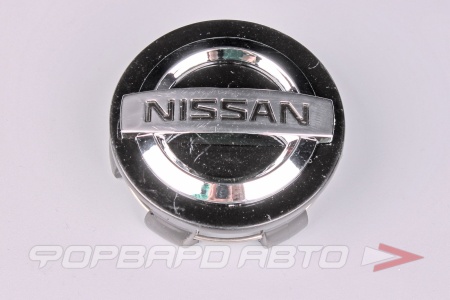 Купить Колпачок ступицы для литых дисков Nissan, D57/60мм, h8.5-10мм, Black+3D хром лого <> NS-04