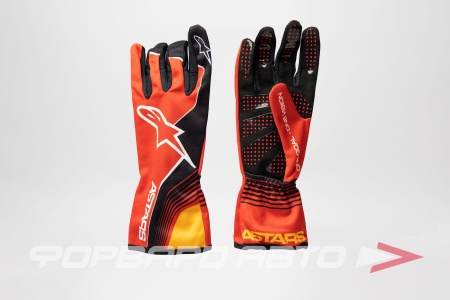 Купить Перчатки для картинга TECH-1 K RACE v2 FUTURE (XL, красный/оранжевый) ALPINESTARS 