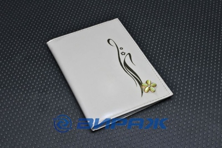 Купить Обложка для авто докум. нат.кожа "Шик"- цветы  